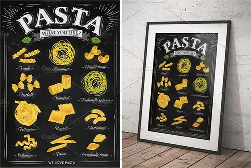 意大利面食面馆海报模板 Pasta-Poster