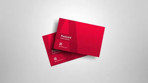 传单名片海报明信片动态演示样机PSD模板 Postcard Animation Mock-up - Landscape
