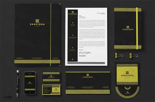 黑色和黄色配色企业VI形象设计模板 Black-and-Yellow-Corporate-Identity