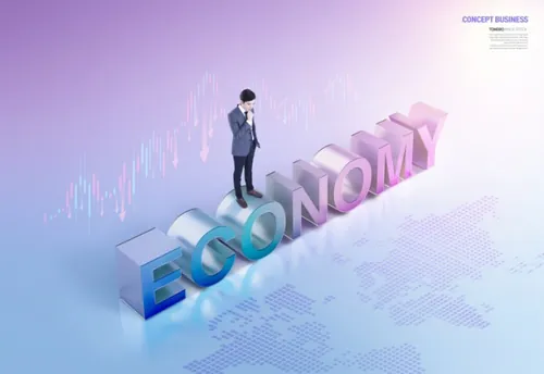 立体3D概念商业场景广告PSD海报模板 Concept Business Poster