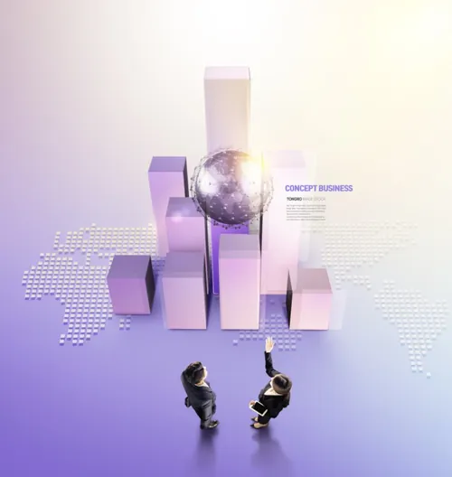 立体3D概念商业场景广告PSD海报模板 Concept Business Poster