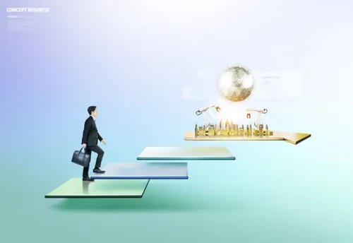 立体3D概念商业场景广告PSD海报模板 Concept Business Poster