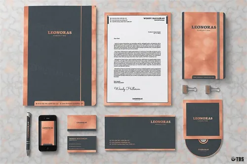 玫瑰金企业品牌标识文具套装PSD模板 Rose-Gold-Corporate-Identity