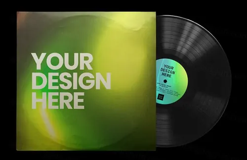 欧美街头风格摇滚嬉皮士黑胶光碟贴图样机模板3