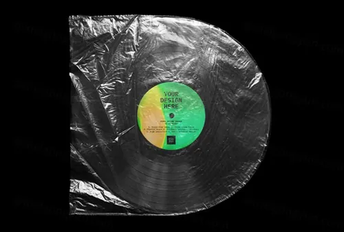 欧美街头风格摇滚嬉皮士黑胶光碟贴图样机模板2