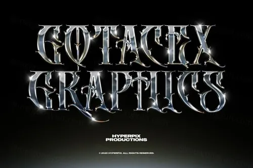 80年代复古蒸汽波金属字体特效PSD模板素材 Chrome Text Styles