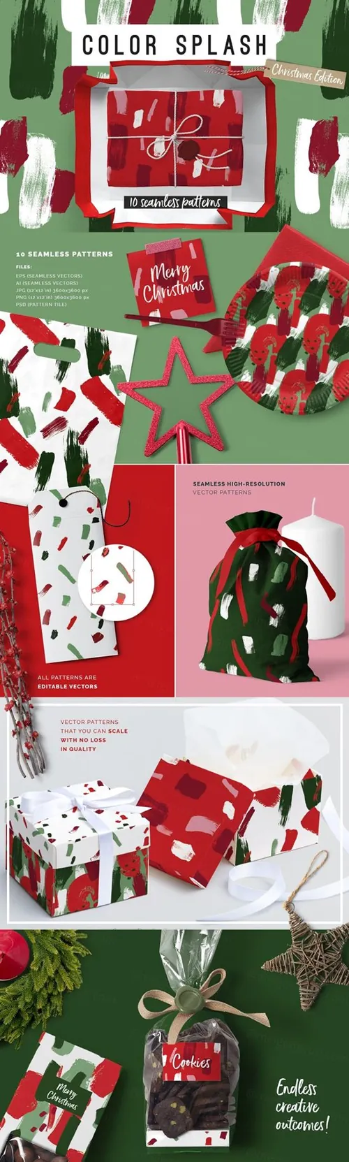 圣诞颜料笔刷色彩的背景纹理素材 Color Splash P