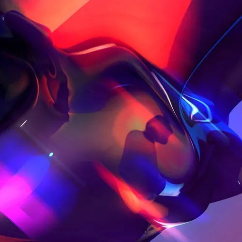 3D抽象折射晶体形状彩虹全息彩色背景 3d abstract refracting crystal shape