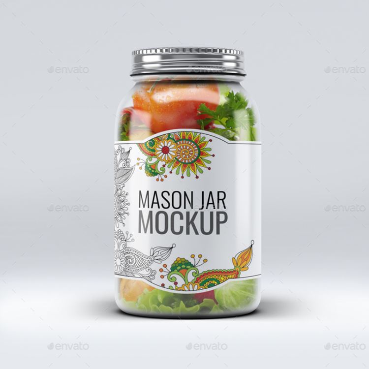 果酱罐头外包装设计展示样机模板 Mason Jar Mock-Up V.1