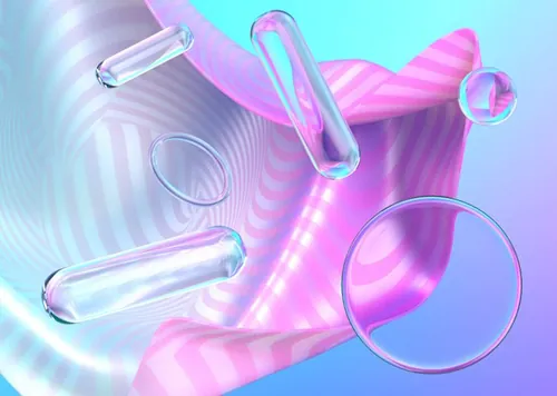 最新潮流C4D渲染模糊毛玻璃艺术效果抽象背景设计装饰元素 Glass Morphism Background