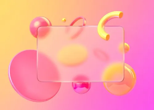 最新潮流C4D渲染模糊毛玻璃艺术效果抽象背景设计装饰元素 Glass Morphism Background