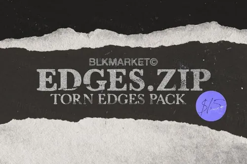 高分辨率真实撕裂效果做旧纹理纸张边缘背景素材 Edges.z