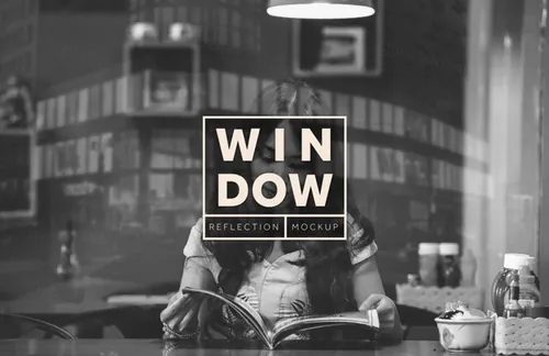 下雨天窗口透视效果照片模型 Window Reflectio