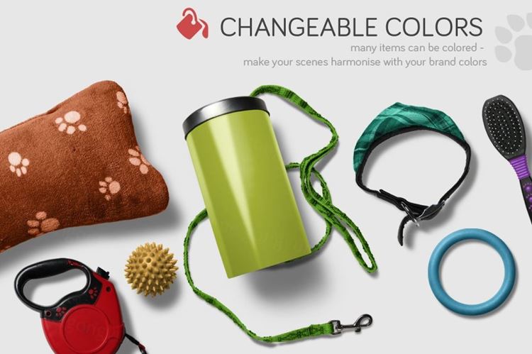 高品质的宠物场景样机模板素材 Pet Scene Generator