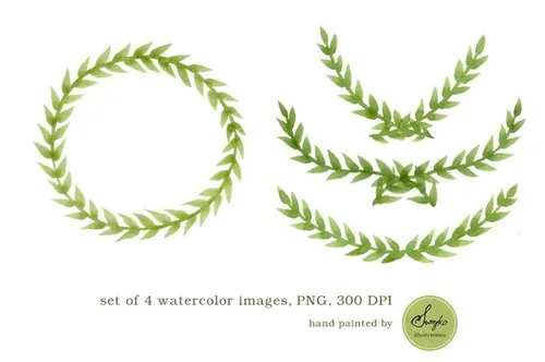 Watercolor Frames , Foliage