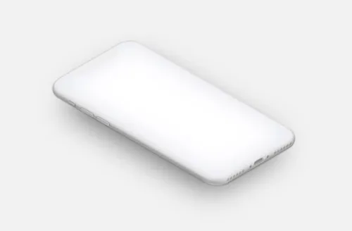 Isometric iPhone X Vector Matte Mockup 苹果X白模倾斜角度贴图展示模版