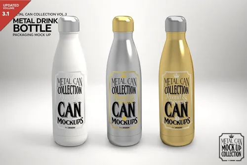 金属饮料瓶热水瓶样机展示模型Metal_Drink_Bottle_Mock_Up