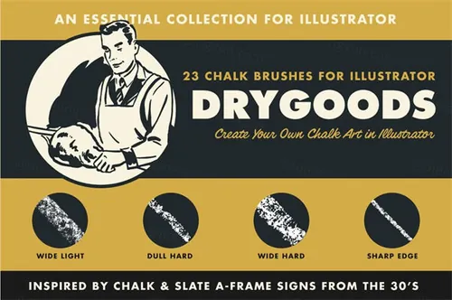 矢量粉笔画笔设计素材DryGoods | Chalk Brushes