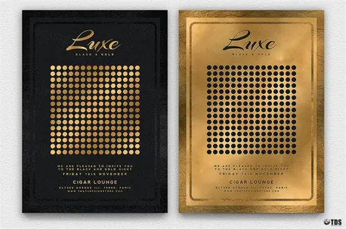 极简主义黑金风格传单PSD模板v2 Minimal Black Gold Flyer PSD V2