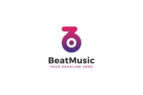 音乐主题创意字母标志Logo模板 Beat-Music-B-Letter-Logo-Template
