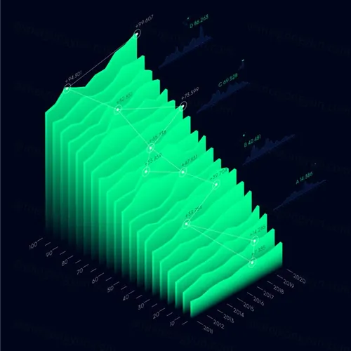 数据化未来信息图表美学设计EPS矢量插图素材 Big data visualization