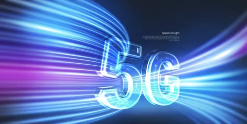 移动联通通信5G光速光效科技概念PSD模板素材 Speed of Light