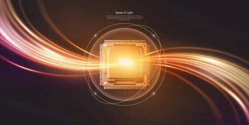 电脑手机CPU芯片光效高科技概念PSD模板素材 Speed of Light