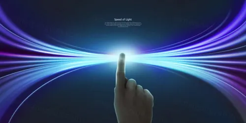 移动联通通信5G光速高铁飞机CPU芯片光效科技概念PSD模板素材 Speed of Light