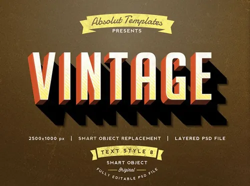 复古风格立体3D效果文字图层样式设计素材08_preview1