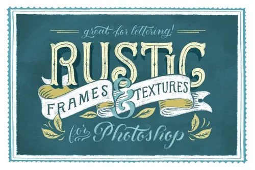 质朴的复古框架和纹理设计素材 Rustic Frames