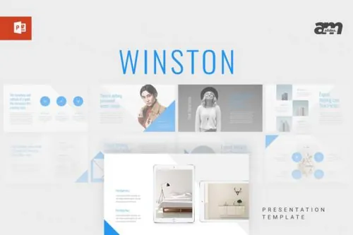 简约创意设计电商PPT幻灯片模板下载 Winston – Powerpoint