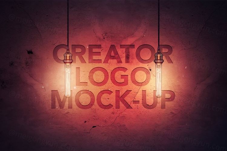 创意 logo 灯光效果展示样机 Creator Logo Mock-up Lighting Edition