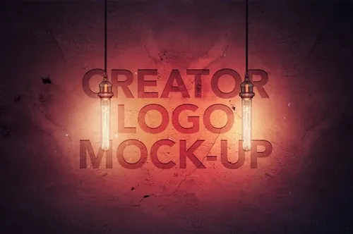 创意 logo 灯光效果展示样机 Creator Logo Mock-up Lighting Edition