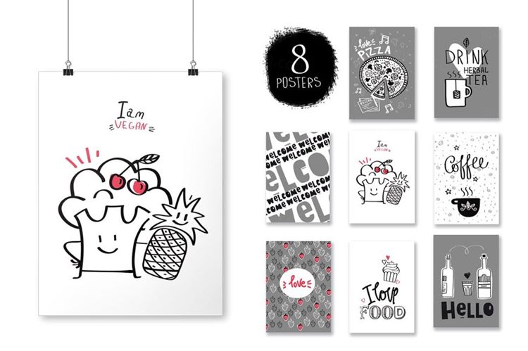 矢量手绘食物素材KITCHEN (Big Graphic P