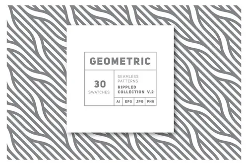 手绘波纹无缝背景图案素材 Rippled Seamless