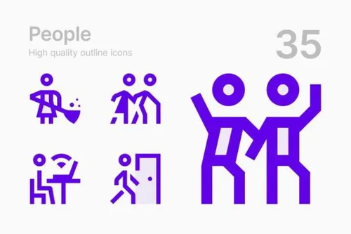 专业的时尚高端简约人物活动图标icon集合-3