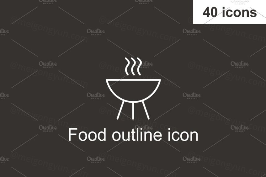 食物图标素材 Food outline icon