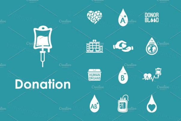 捐赠打赏图标素材 Set of donation simple ico