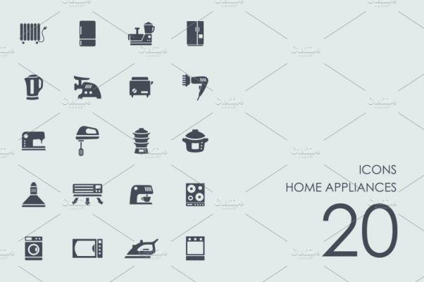 家用电器的图标素材 Home appliances icons