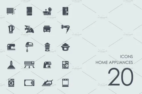 家用电器的图标素材 Home appliances icons