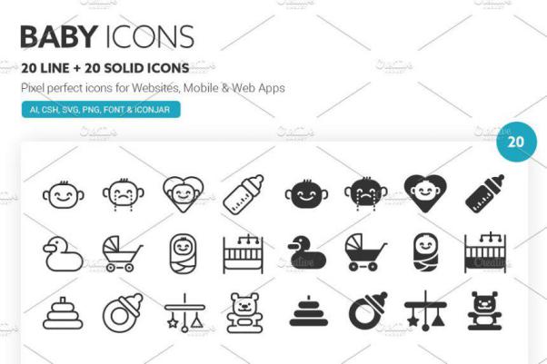 婴儿图标素材 Baby Icons
