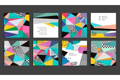 彩色多边形背景图形纹理素材 Poly