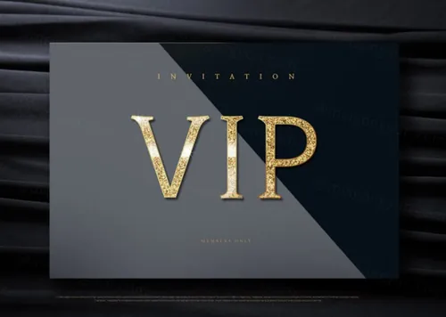 高质量烫金VIP卡抵用券邀请函PSD模版素材