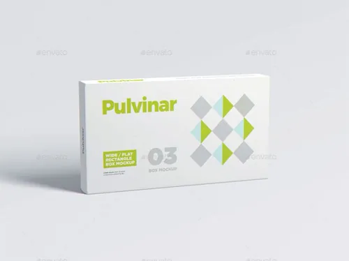 扁宽形状包装盒子样机模版 Box Packaging MockUp – Wide Flat Rectangle