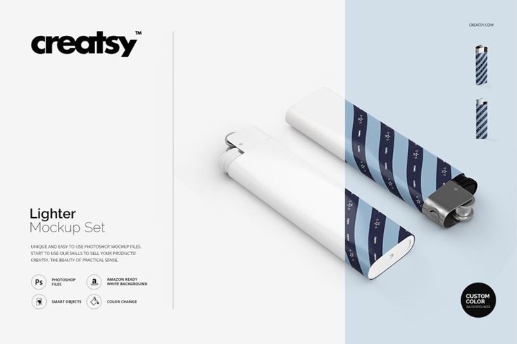 打火机样机展示模型Lighter_Mockup_Set_1759941