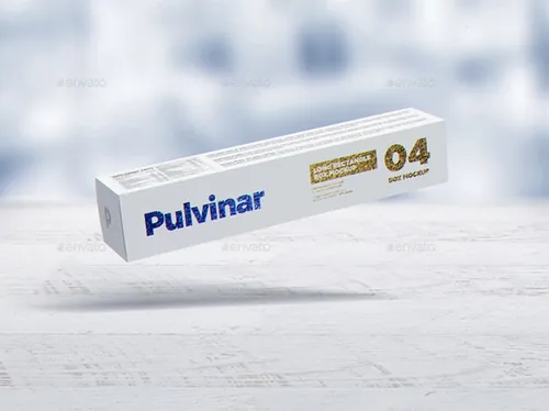 “牙膏盒”包装样机模板 Box Packaging MockUp – Long Rectangle