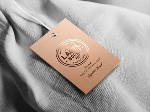 服装标签PSD贴图展示样机模版 Clothing Tag Label Mockup