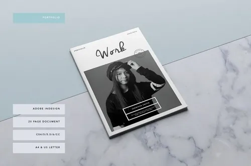 奥地利发烧级摄影师自用作品集简历INDD模板 个人/工作室包装 Bushwick Portfolio