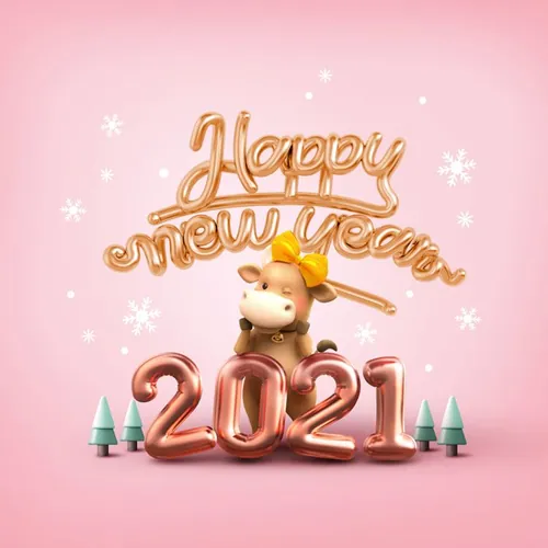 2021年新年快乐3D立体字特效数字场景文字特效PSD模板