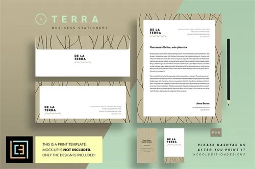 企业品牌VI设计物料模板 Business-Stationery-2-Terra